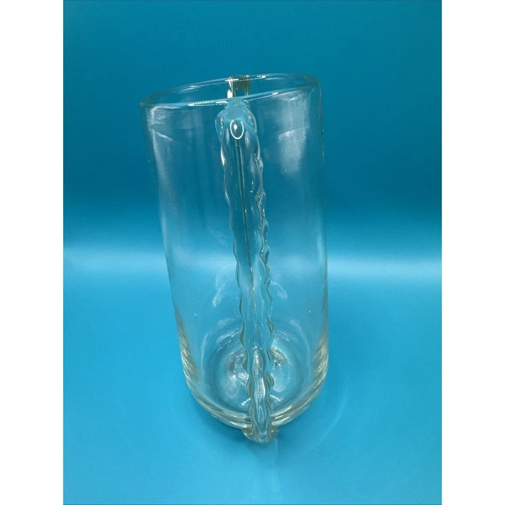 VNT Braided Glass Vase Handblown Clear W/ Slight Green  Tint 7.5”
